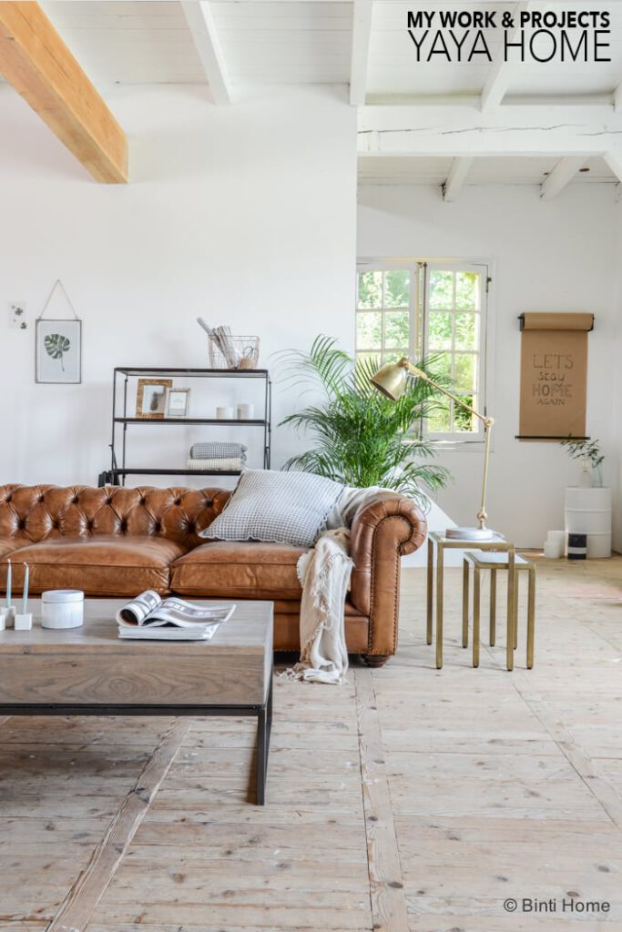 Fotografie Yaya Home chesterfield cognac leer woonkamer modern vintage ©BintiHome