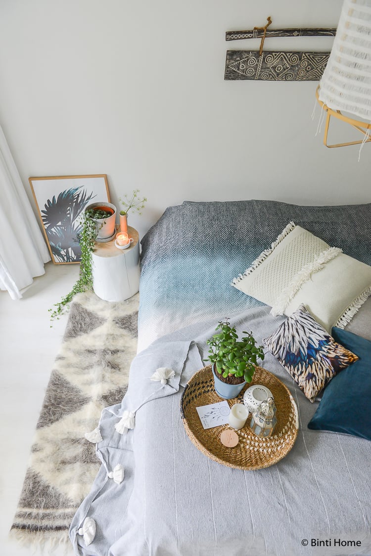 Vier slaapkamer styling tips voor een bohemian hotelkamer gevoel!