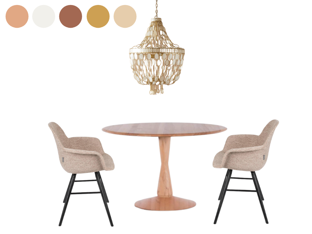 Eetkamerstoel Zuiver met ronde eettafel